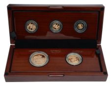 Royal Mint Elizabeth II 2016 gold proof five-coin sovereign set