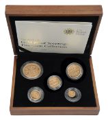 United Kingdom. Royal Mint Elizabeth II 2011 gold five-coin proof Sovereign collection