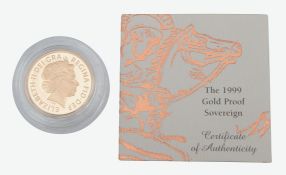 United Kingdom. Royal Mint Elizabeth II 1999 gold proof Sovereign