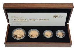 Elizabeth II 2008 gold proof four-coin Sovereign Collection.
