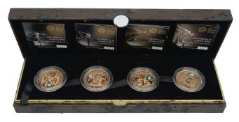 Elizabeth II 2009, 2010, 2011, 2012 gold proof £5 four-coin set Countdown to London 2012