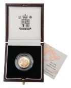 United Kingdom. Royal Mint Elizabeth II 1999 gold proof Half Sovereign