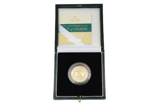 Royal Mint Elizabeth I 2007 gold proof £2 coin 300th Anniversary of the Act of Union