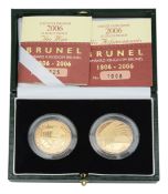 Elizabeth II 2006 gold proof £2 coins Brunel 1806-2006 The Man and His Achievements