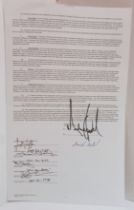 Michael Jackson signed Contract dated August 6th 2001 World Events LLC and 98 Degrees signed on