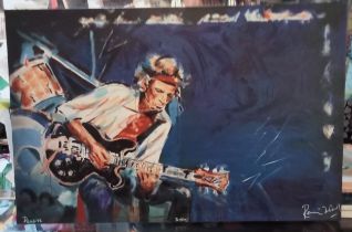 Ronnie Wood Pensive limited edition of 600 inkjet and six-clour screenprint on canvas. Painting