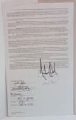 Michael Jackson signed Contract dated August 6 2001 World Events LLC and 98 Degrees signed on