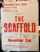 The Scaffold poster for Marlbrook Folk Club November 2nd 1967 measures approx 33cm x 51cm signed
