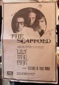 The Scaffold Lily The Pink original EMI promotional poster for the single released 1969 signed by