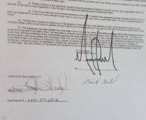 Michael Jackson signed Contract dated August 13th 2001 for Monica Arnold performance at 30th