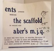 The Scaffold with aber’s m.j.q concert poster for ENTS December 10th 1966 Aberystwyth University