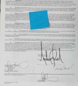 Michael Jackson signed Contract dated August 23rd 2001 for performance by Deborah Cox at 30th