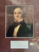 William Gladstone signature mounted with picture