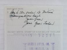 A collection of cheques made out to various Stars and Celebraties all counter signed on reverse by
