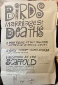 Birds Marriages And Deaths 1964 poster for The Traverse Theatre Club Edinburgh by The Scaffold