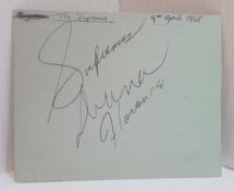 Diana Ross three signed documents with a Page from autograph book signed by Diana Ross and