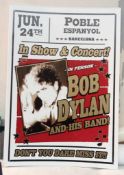 Bob Dylan Limited Editon concert poster sold at the following Poble Espanyol Barcelona, O2 Arena