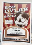 Bob Dylan Limited Editon concert poster sold at the following MEN Arena, Hammersmith Apollo, Arena