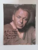 Frank Sinatra autographed photograph with dedication