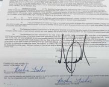 Michael Jackson signed 30th Anniversary Concert contract dated September 7th 2001 also signed by