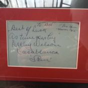 Dooley Wilson who played Sam in Casablanca signed page from autograph book mounted with picture from
