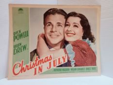 Christmas In July (Paramount Pictures 1940) eight lobby cards 11”x14” film stars Dick Powel and