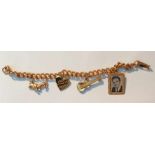 Elvis Presley Charm Bracelet original features a Hound Dog (detached) Heart a Guitar and Elvis