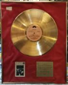 Billy Connolly presentation gold disc