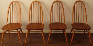 Set of four Ercol mid 20th century stick back chairs. Approx. 96cm H