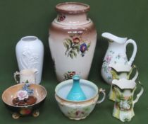 Sundry ceramics Inc. Large Italian vase, Beswick Turquoise Cathay vase, etc all used and unchecked