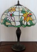 Tiffany style decorative table lamp with shade. Approx. 59cm H