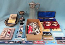 Large quantity of various silver plated ware, flatware etc All in used condition, unchecked