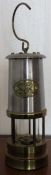 Decorative brass welsh miners lamp. Approx. 22cm H