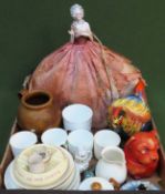 Mixed lot including ceramic rooster teapot, tea cosy, Victorian teaware etc All in used condition,