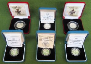 Parcel of various cased Silver proof coinage All appear in reasonable used condition