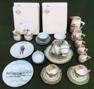 Sundry ceramics Inc. Norman Rockwell and other collectors plates, Imperial tea ware, hunting jugs,