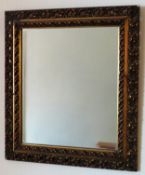 Early/mid 20th century gilt framed piercework decorated wall mirror. Approx. 62 x 54cms reasonable