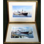 Lukman Sinclair - Pair of pencil signed limited edition polychrome prints, depicting Liners and Tugs
