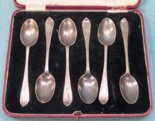 Cased set of six Hallmarked Silver teaspoons. Sheffield Assay Reasonable used condition