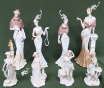 Quantity of various Art Deco style figurines. Largest Approx. 42cms all used and unchecked