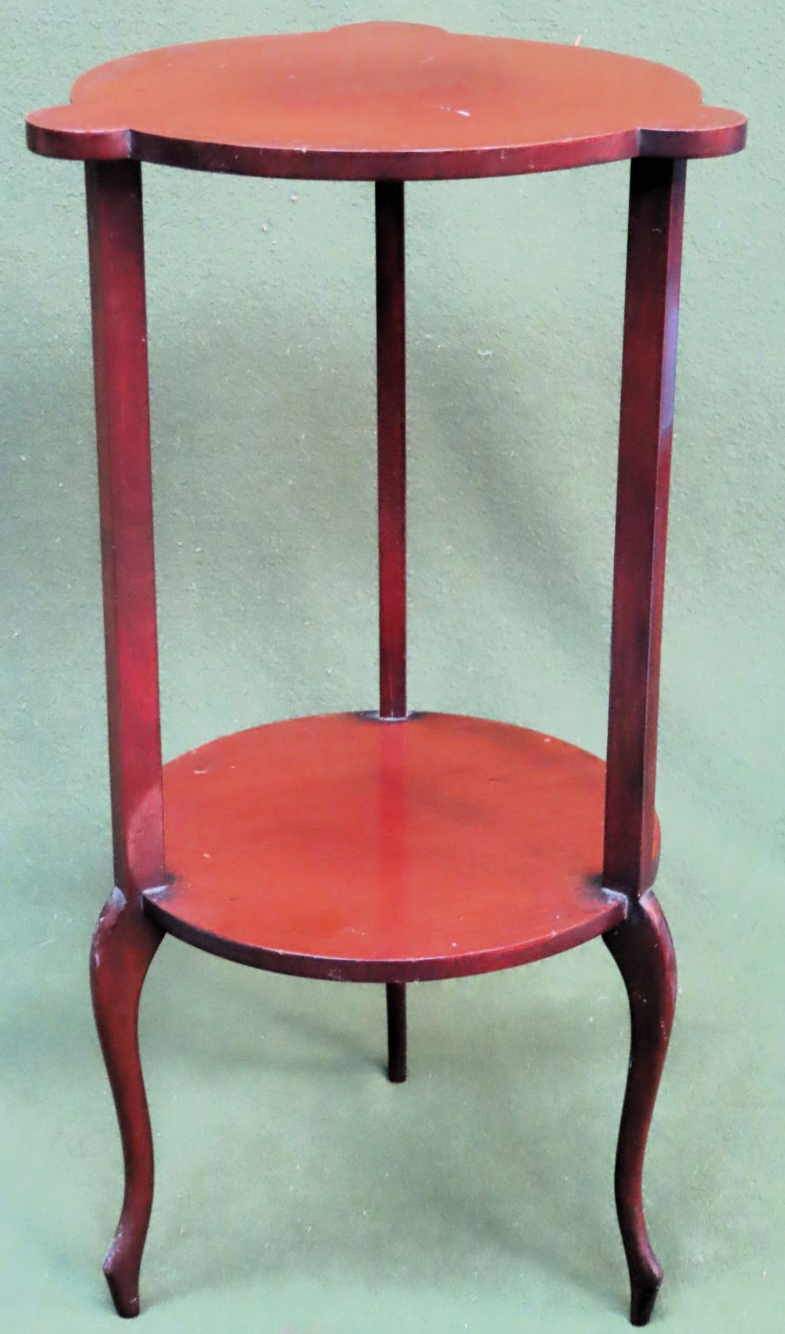 Art Nouveau style mahogany plant stand. Approx. 54 x 29cm Diameter Used condition, scuffs and