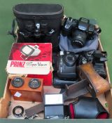 Parcel of vintage cameras, binoculars, super viewer etc All in used condition, unchecked