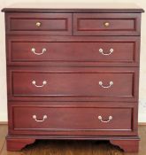 Stag 20th century two over three chest of drawers. Approx. 87cm H x 81cm W x 43cm D Reasonable