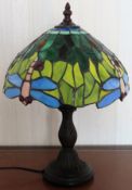 Tiffany style decorative table lamp with shade. Approx. 28cm H Reasonable used condition, not tested
