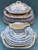 Parcel of Asiatic Pheasant blue and white ceramics All in used condition, unchecked