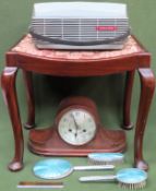 Sundry lot Inc. dressing stool, mantle clock, Philips projector, etc all used and unchecked