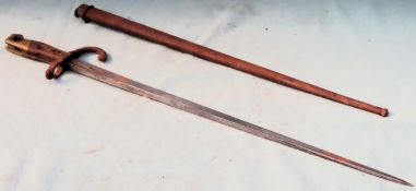 1876 pattern military bayonet with scabbard