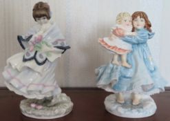 Two Royal Worcester figures - Love & This Lovely Day reasonable used condition