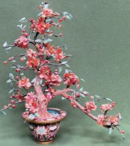 Decorative 20th century Oriental model of a bonzai type tree. Approx. 52cms H appears reasonable