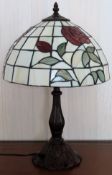 Tiffany style decorative table lamp with shade. Approx. 47cm H Reasonable used condition, not tested